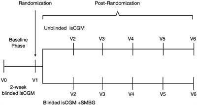 Efficacy of unblinded and blinded intermittently scanned continuous glucose monitoring for glycemic control in adults with type 1 diabetes